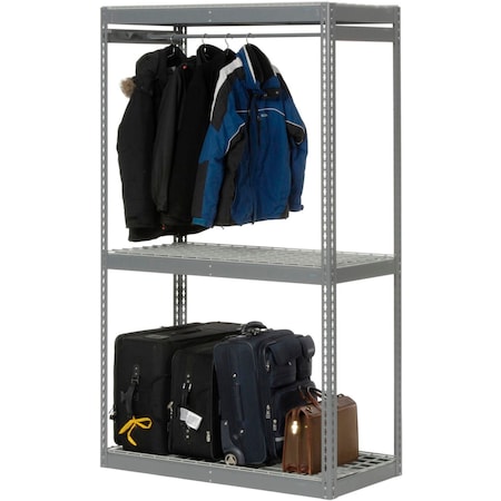 Global Industrial Boltless Luggage Garment Single Rack, 48inW x 24inD x 84inH 796545